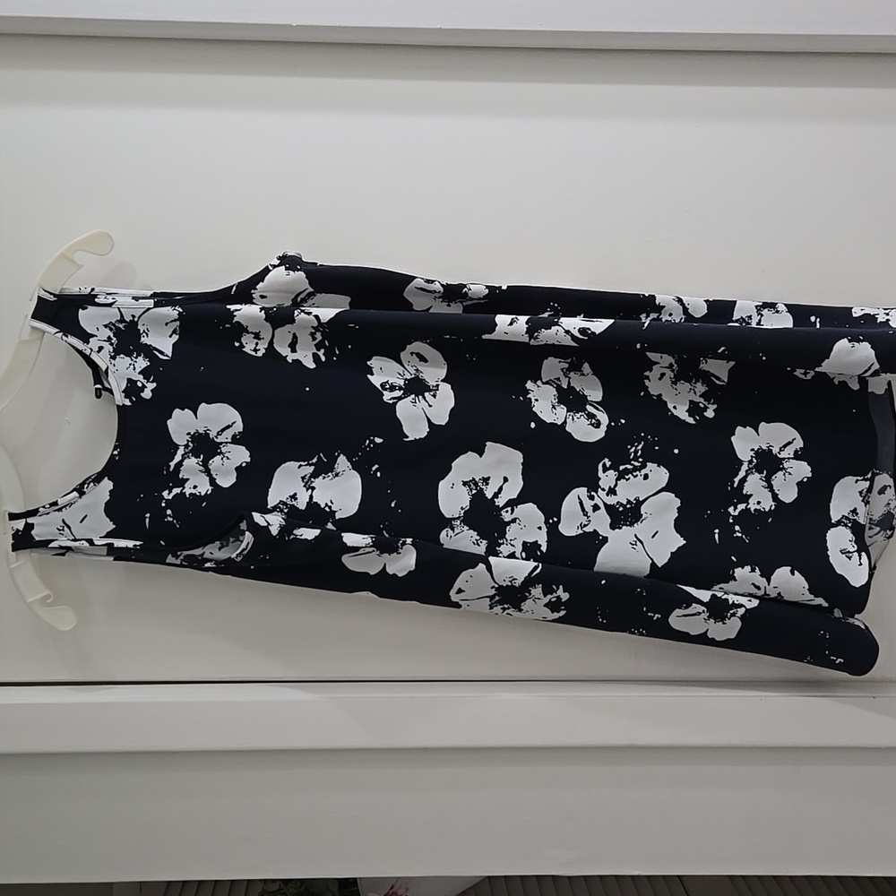 Elegant Black and White Floral Dress
